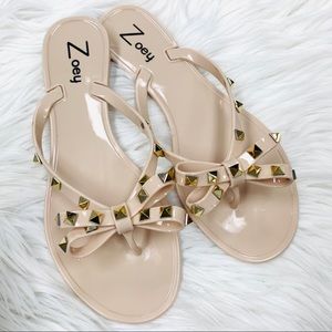 Beige jelly studded sandal